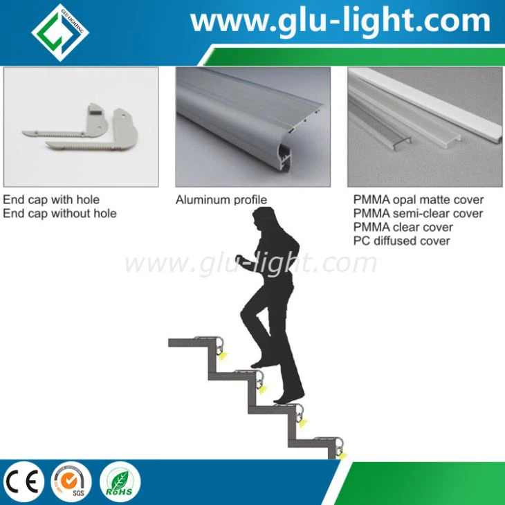 Aluminum profile for stairs/ stair alu profile for led step light
